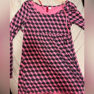 H&M S4 Baby doll 70s Retro Dress Pink& Black diamond design